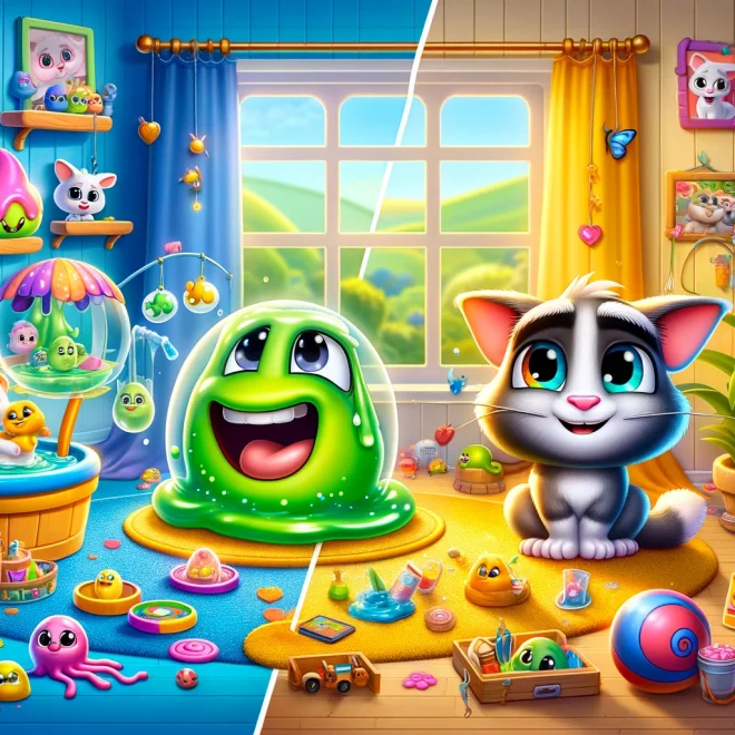 Comparison of My Talking Slime with its analog, My Talking Tom