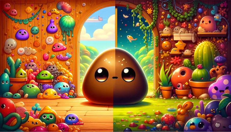 Virtual pet My Talking Slimy vs Pou